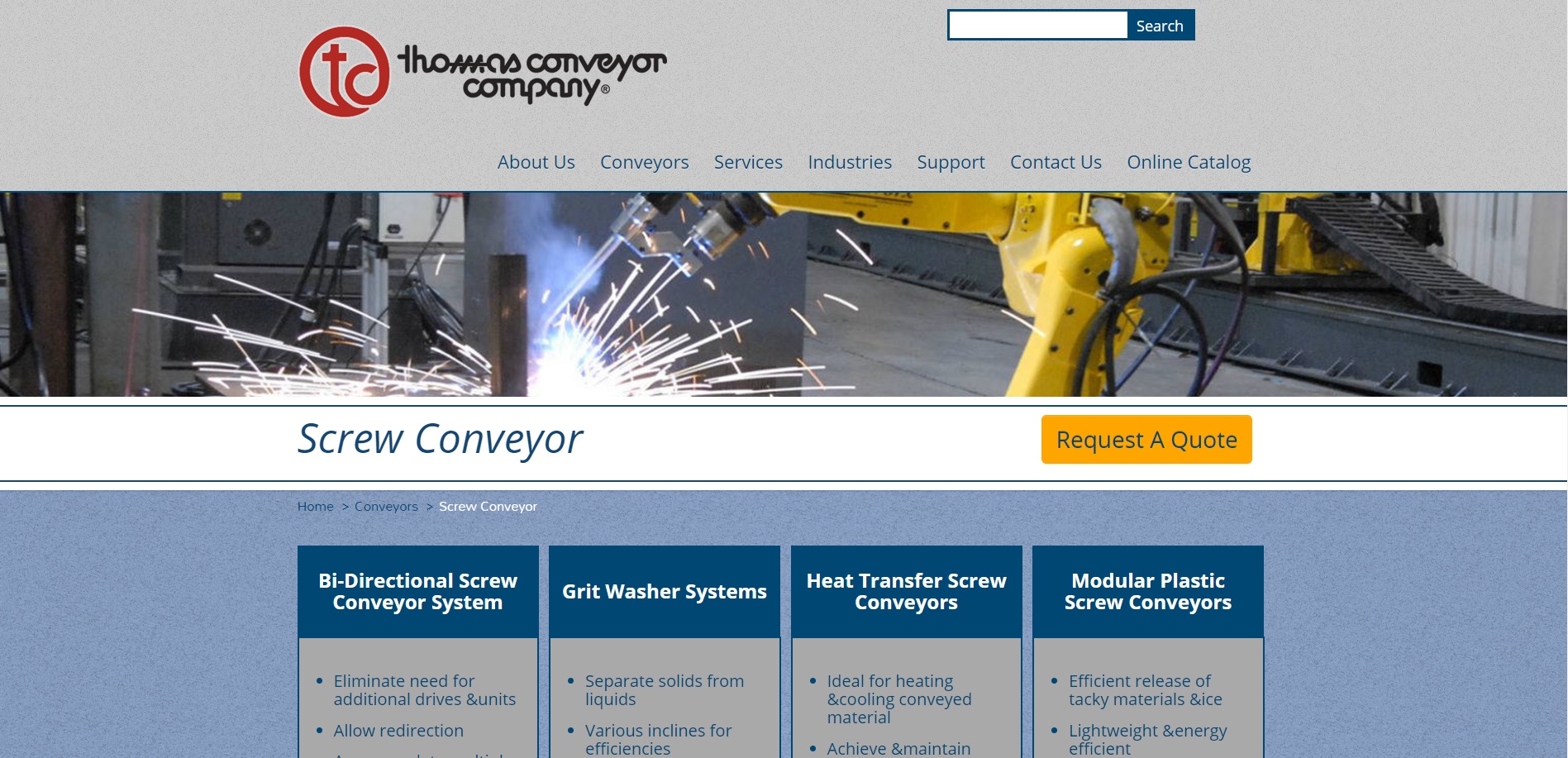 Thomas Conveyor Company® | Screw Conveyors